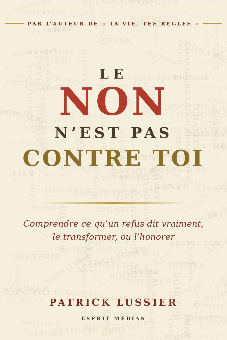 Couverture du livre Le non n'est pas contre toi de Patrick Lussier, Esprit Médias