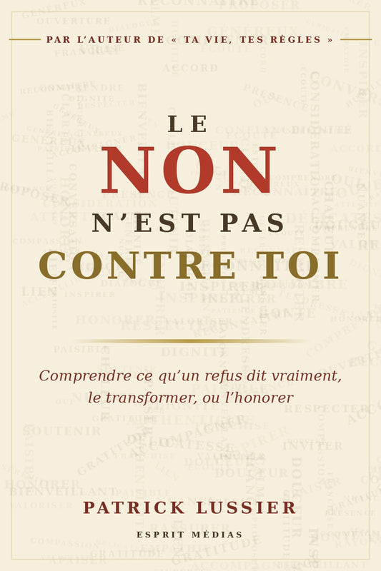 Couverture du livre Le non n'est pas contre toi de Patrick Lussier, Esprit Médias
